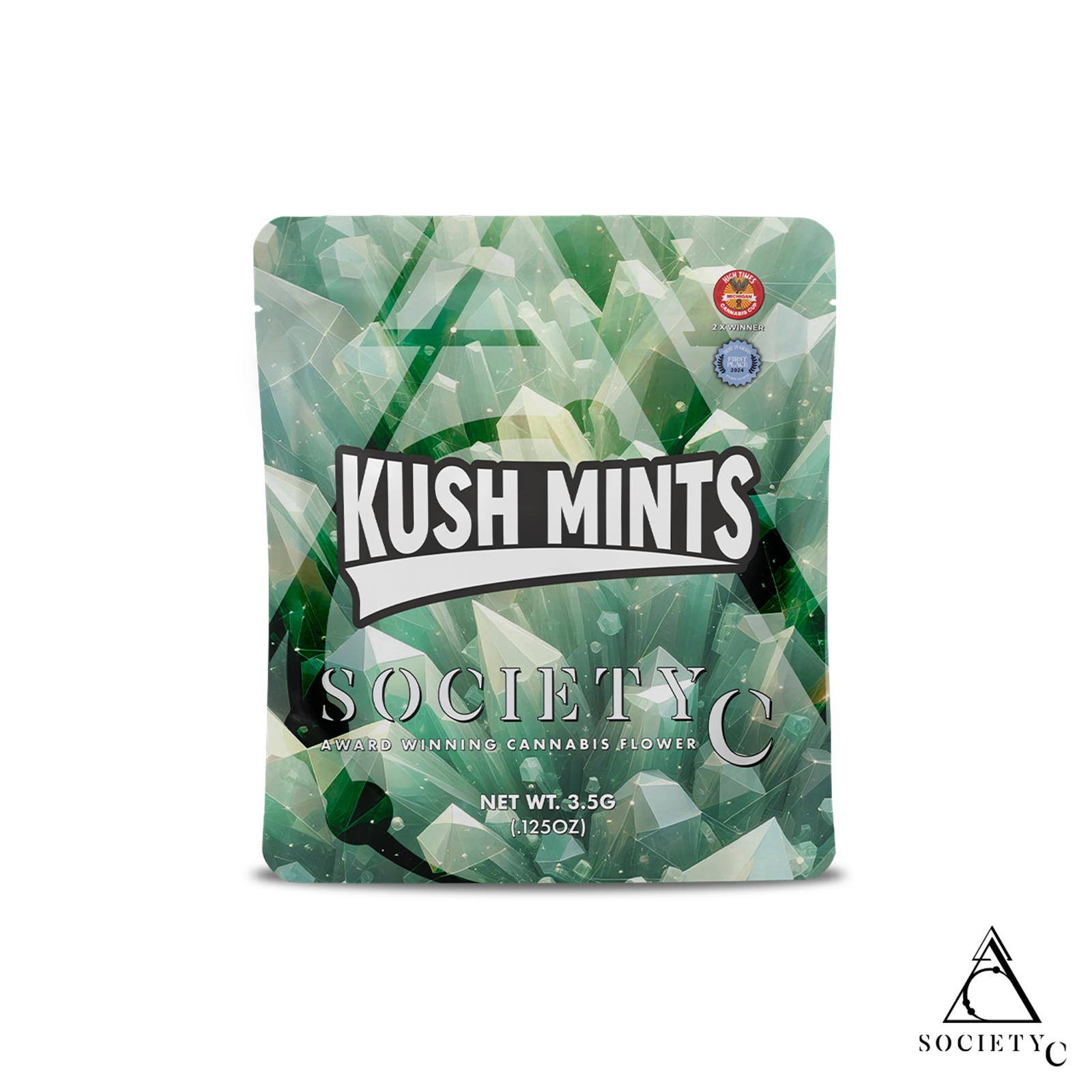 Photograph of product: SOCIETY C | KUSH MINTS | HYBRID | PRE-PACKAGED | 3.5G | REC