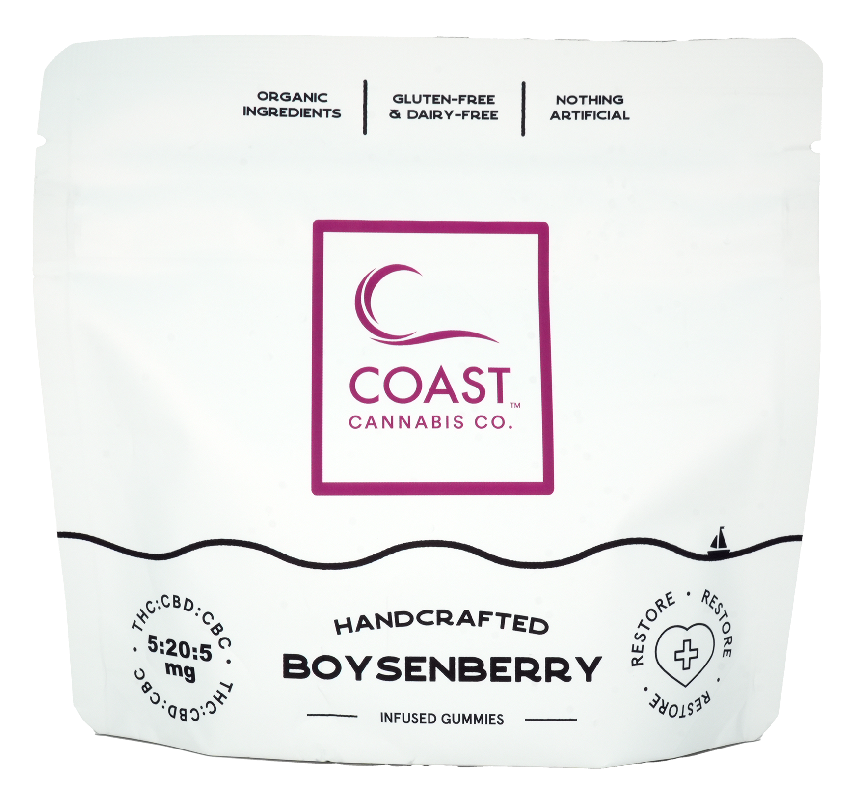 Photograph of product: 1:4:1 TH-oui/CBD/CBC Boysenberry Gummies - 5mg 20pk