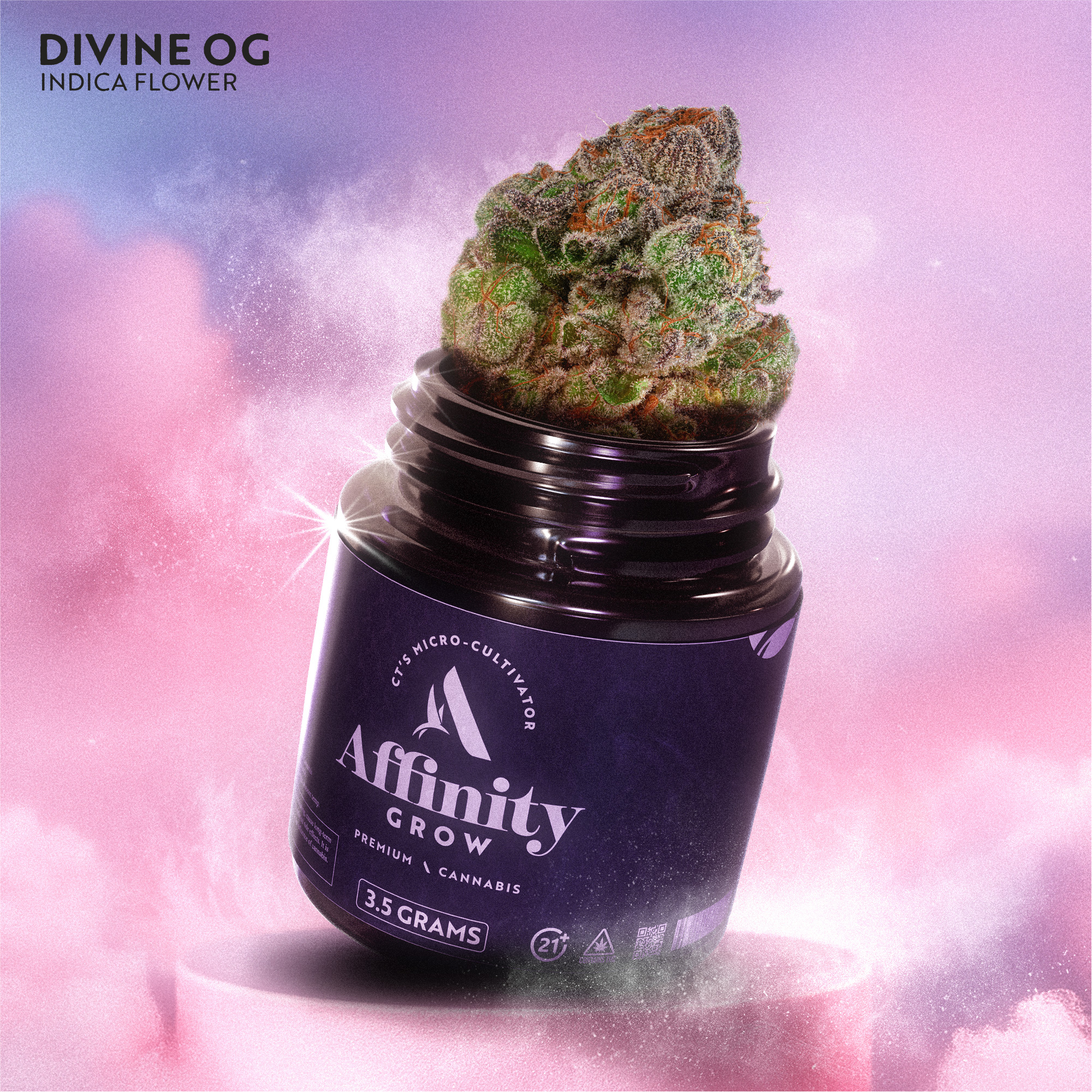 Photograph of product: Divine OG Flower T22.86% I 00550 (3.5g)