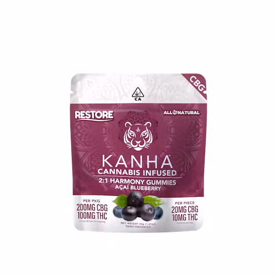 Photograph of product: Acai Blueberry 2:1 CBG:THC - 100mg - 10ct