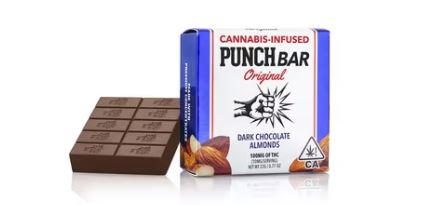 Photograph of product: DARK CHOCOLATE ALMONDS 100MG - PUNCH EDIBLES & EXTRACTS