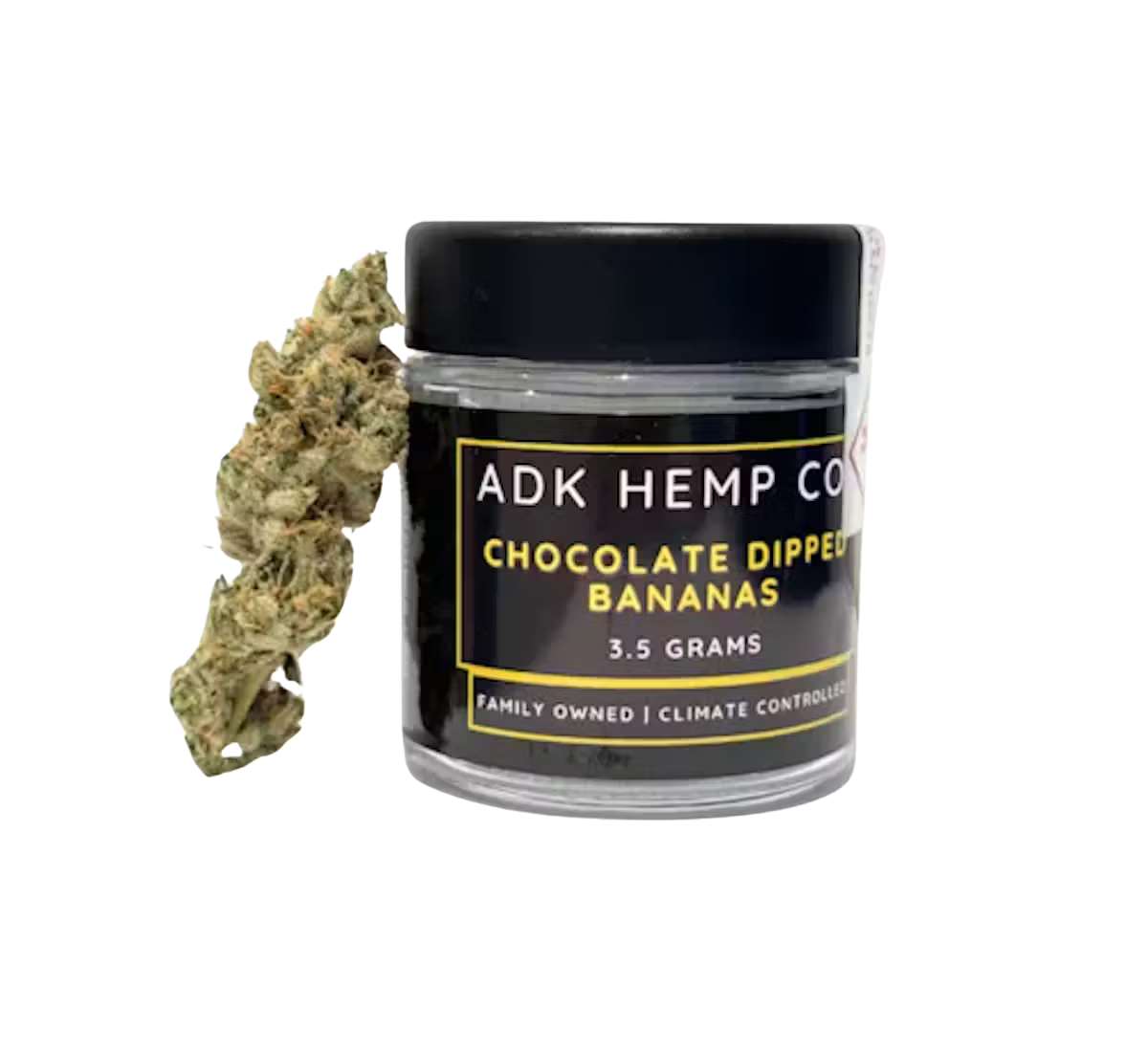 Photograph of product: ADK Hemp - Chocolate Dipped Bananas - Flower - 3.5g