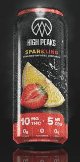 Photograph of product: High Peaks | Sparkling Strawberry Lemonade | 10mg 12oz Beverge