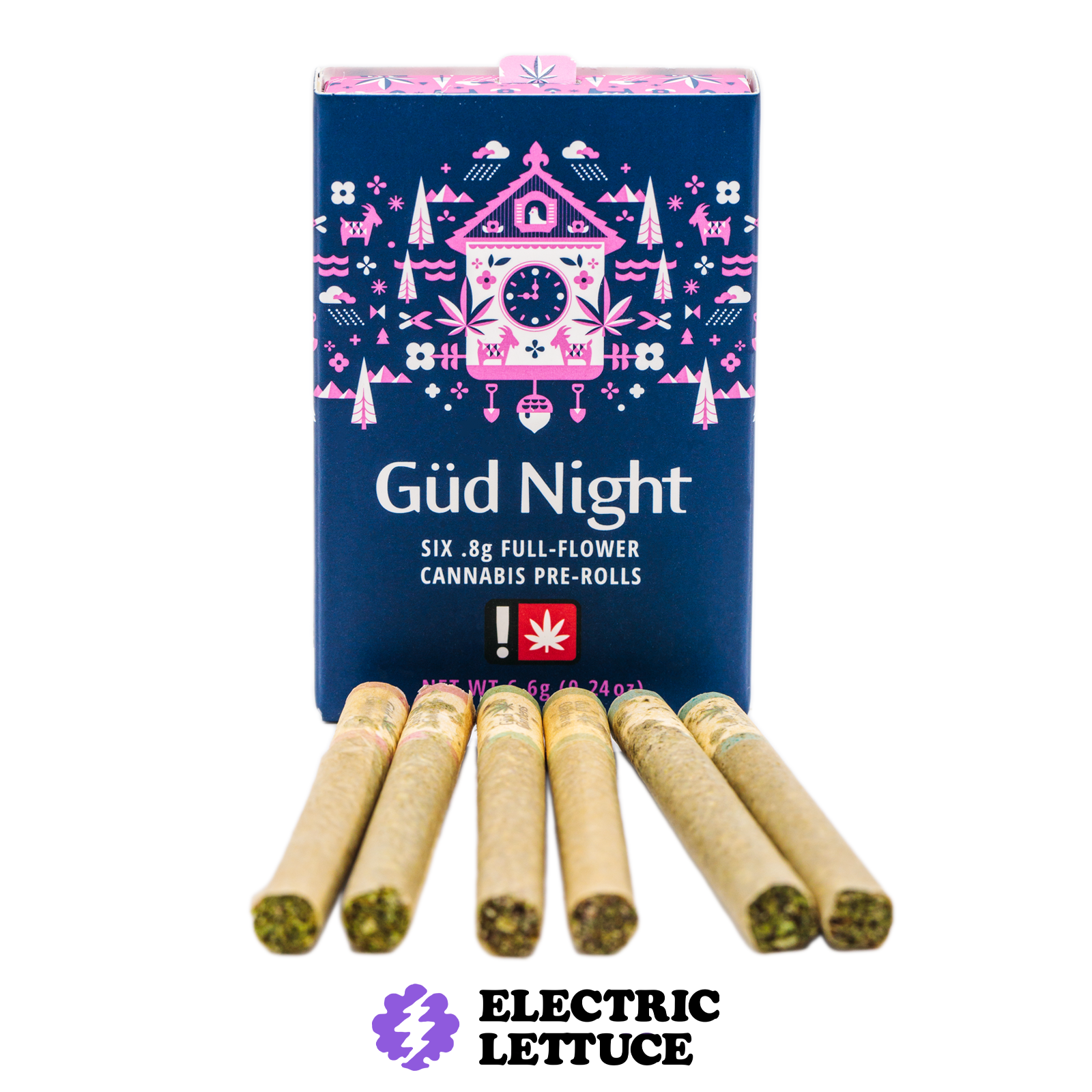 Photograph of product: Gud Gardens Gud Night 6pk Pre-Roll 0.8g