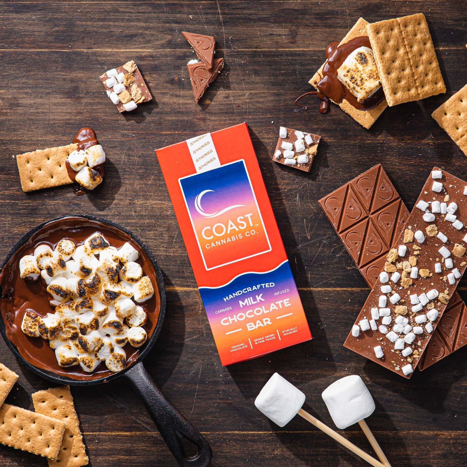Photograph of product: 100mg 20pc Bar | Smores | Coast Oui'd Co.