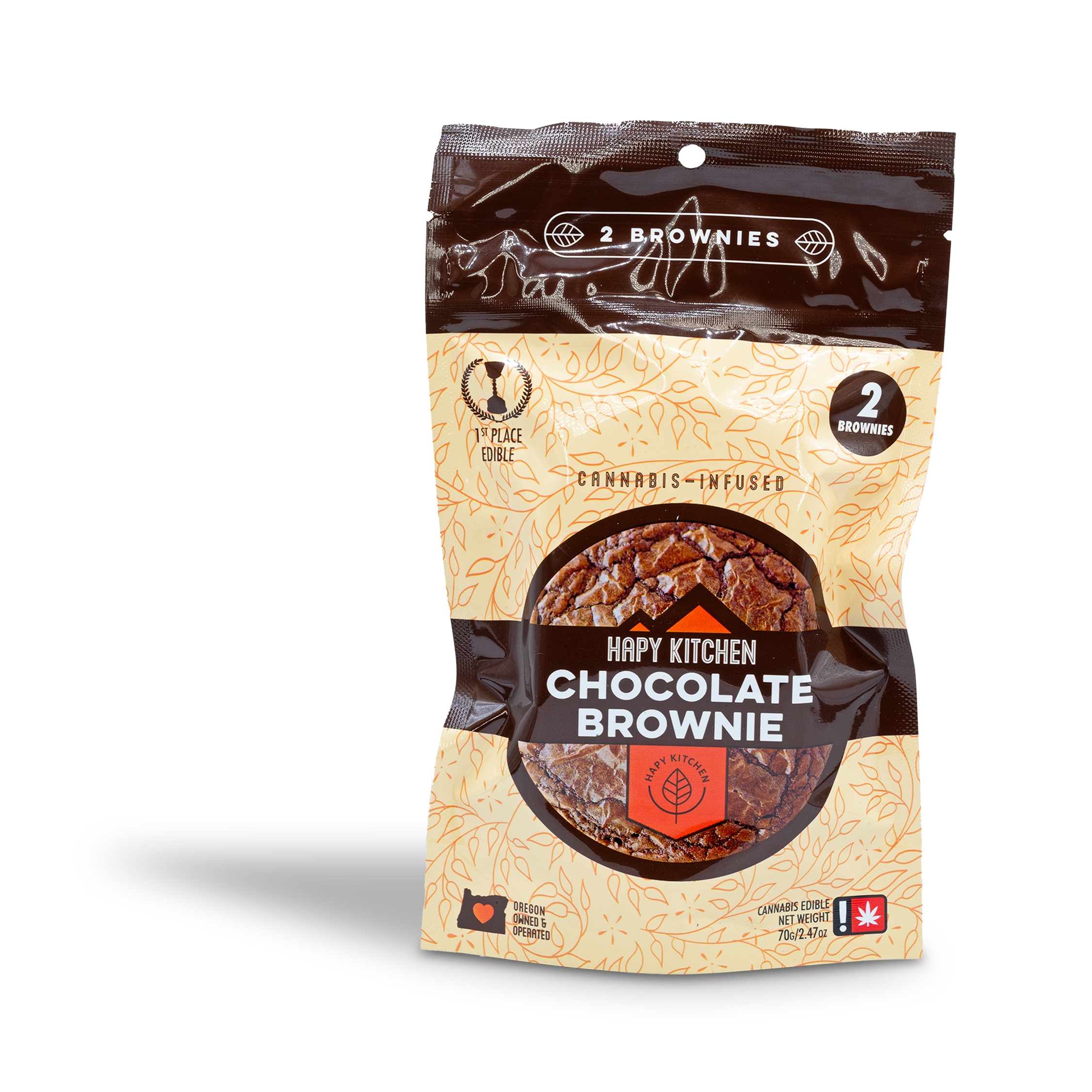 Photograph of product: Hapy Kitchen - 2pk Chocolate Brownie 100mg - 2.47oz