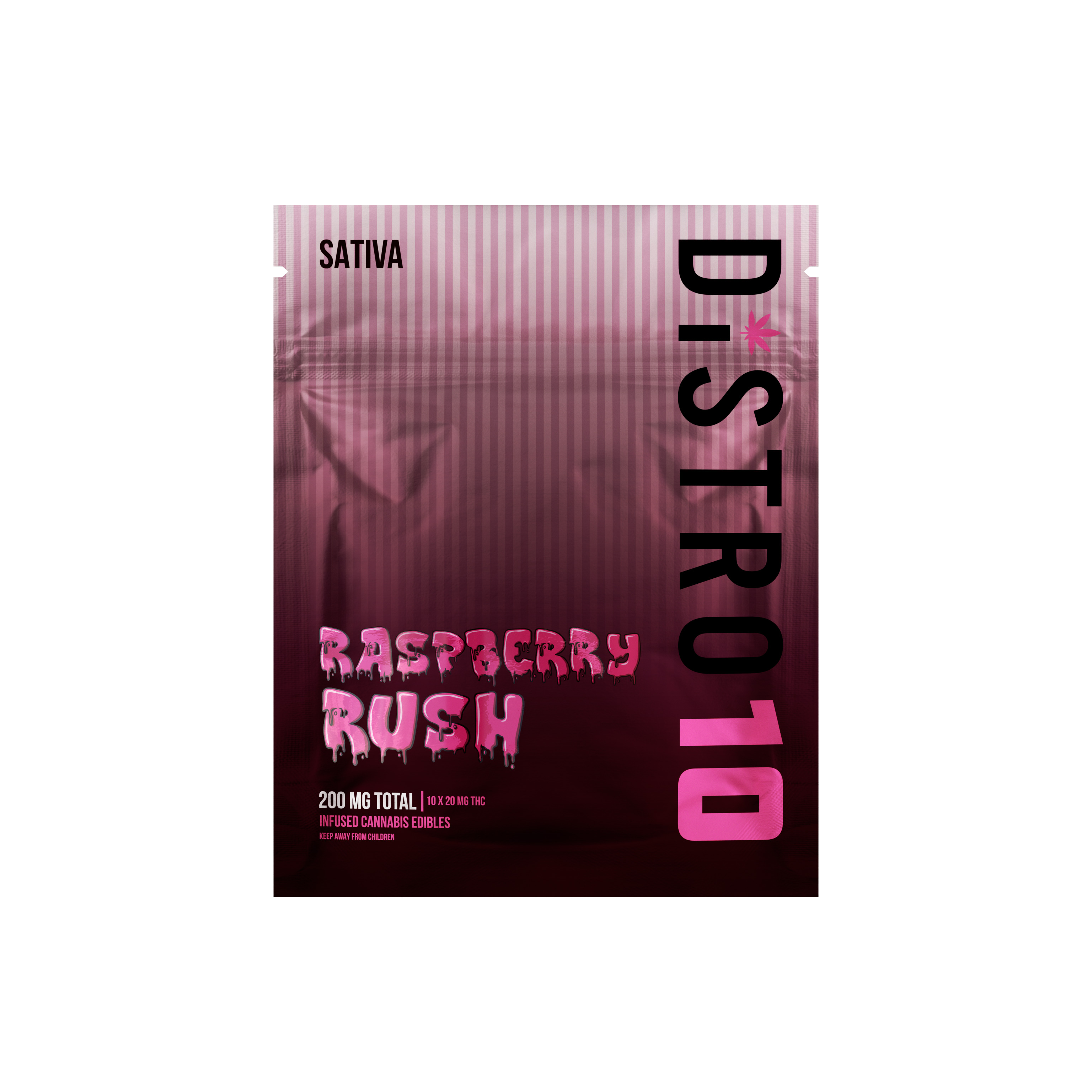 Photograph of product: Distro 10 | Raspberry Rush | 200mg Gummies
