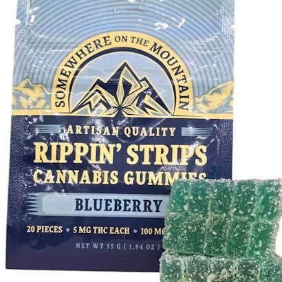 Photograph of product: BlueberryRippin' Strips | 100mg Gummies - 