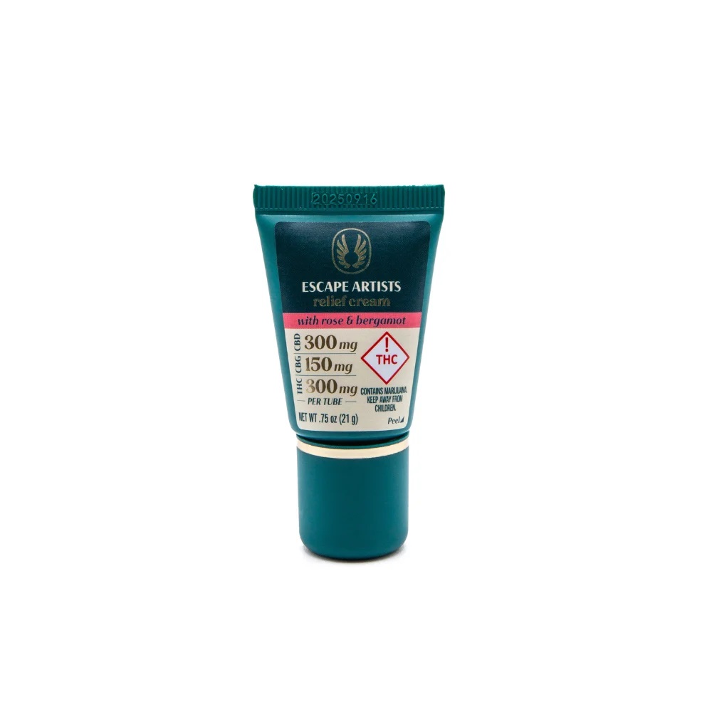 Photograph of product: Escape Artists - 0.75oz 300mg TH-oui : 300mg CBD : 150mg CBG - Topical/Transdermal - 2:2:1 Rose & Bergamot