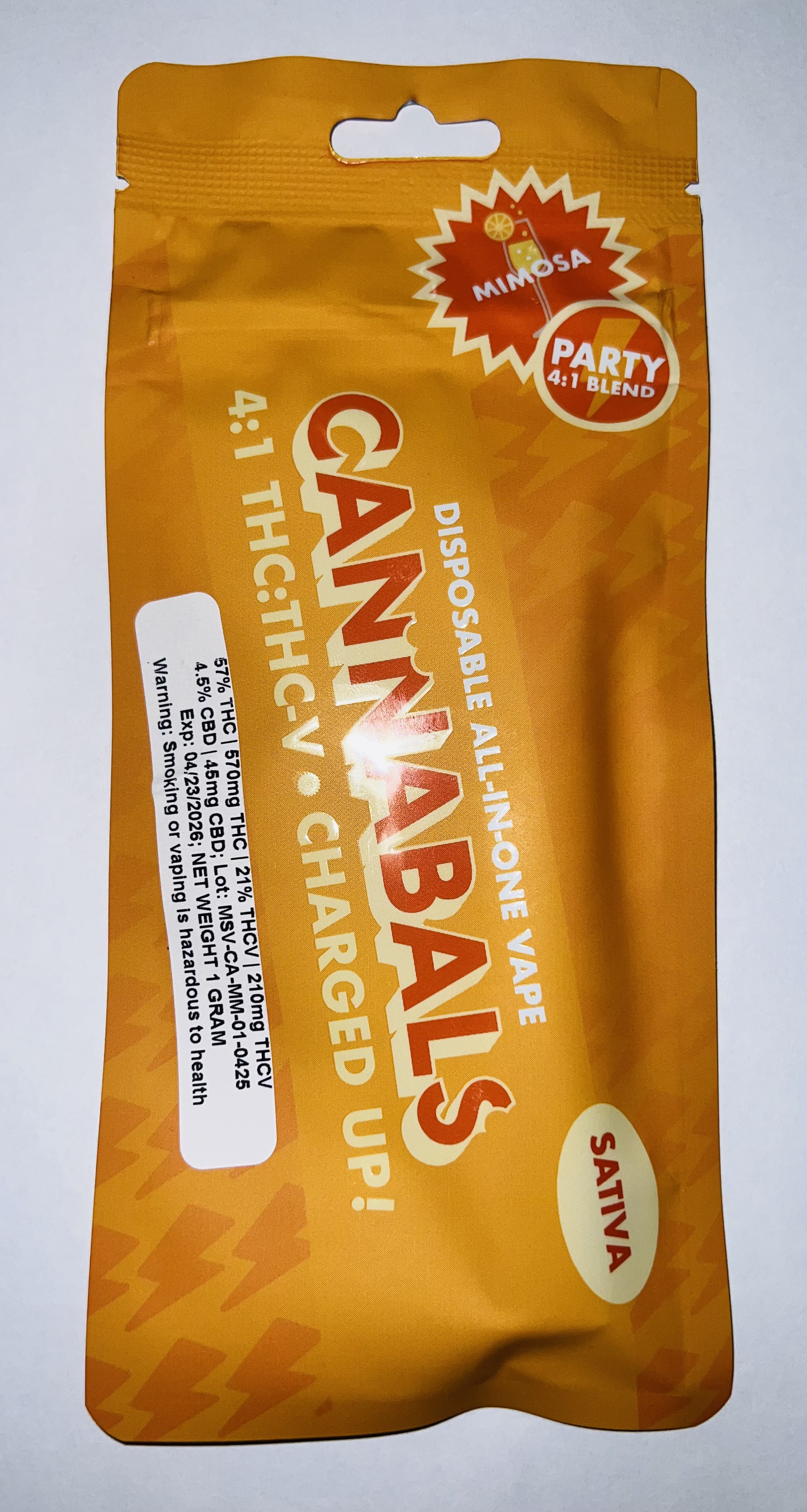 Photograph of product: Cannabals | Mimosa | 1g AIO | Party