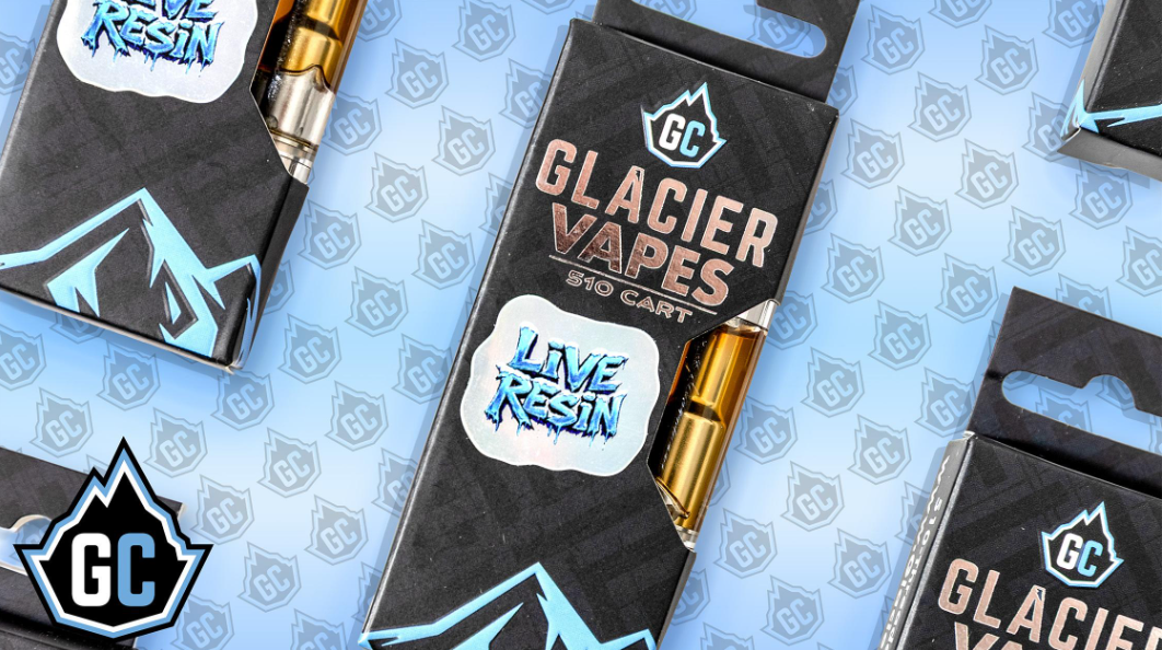 Photograph of product: Glacier Falls | 510 Thread | Live Resin | Glacier