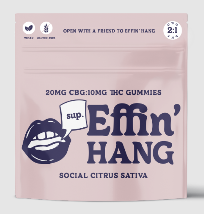 Photograph of product: Effin Hang - Social Citrus - 2:1 CBG :TH-oui Gummies - 100mg
