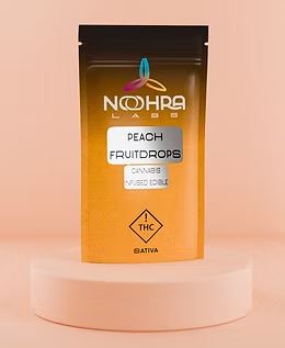 Photograph of product: Peach Fruit Drops 110mg -5pk
