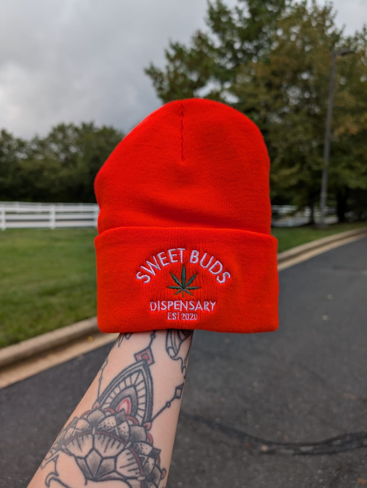 Photograph of product: Sweet Buds Beanie Hat - Neon Orange