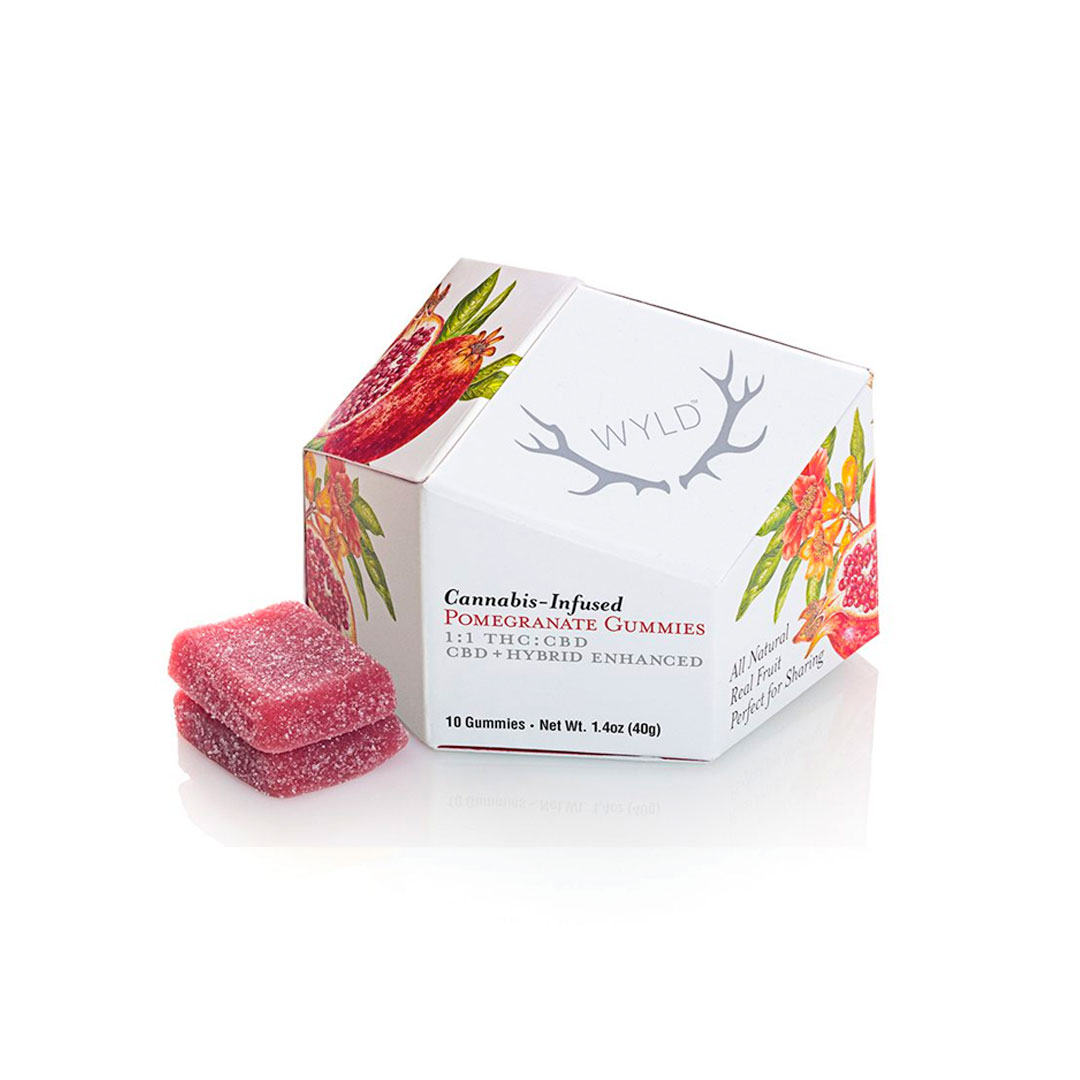 Photograph of product: Gummies | Pomegranate 1:1 (100mg TH-oui:100mg CBD)