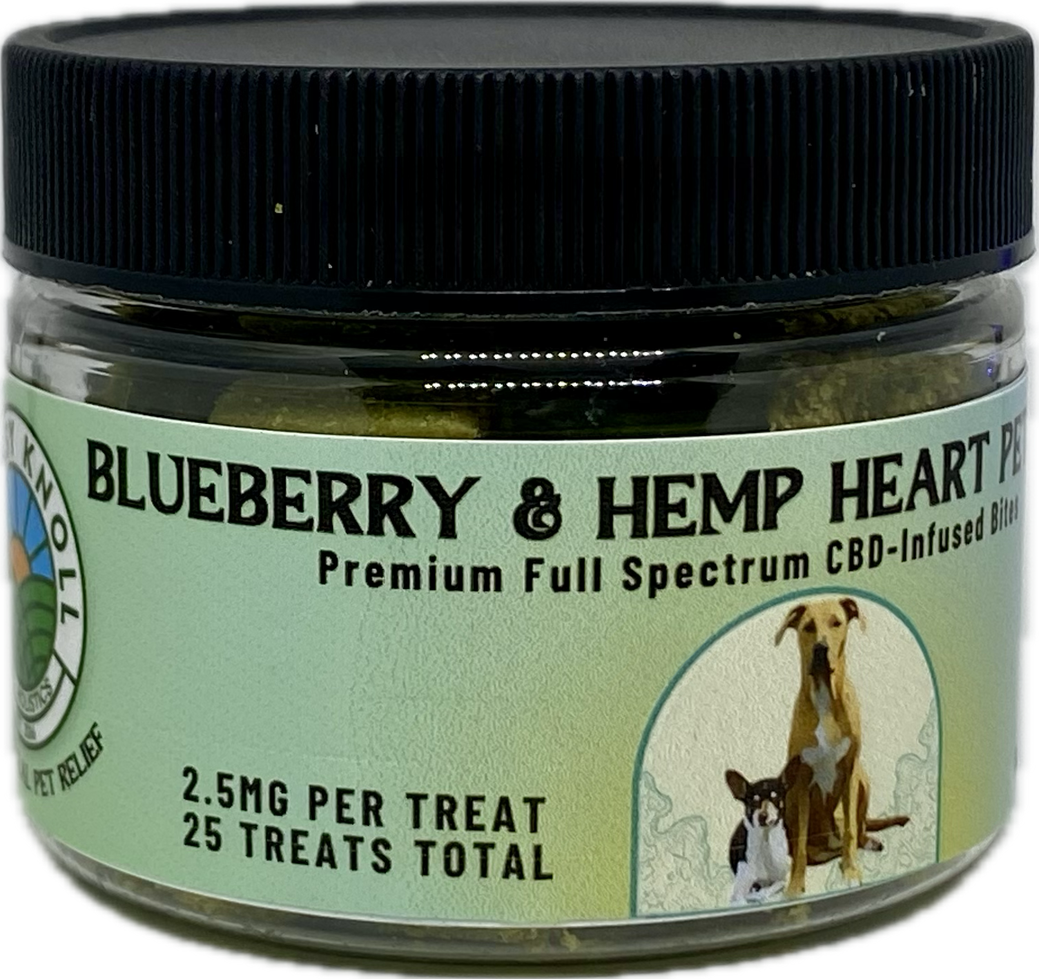 Photograph of product: The Grassy Knoll - Blueberry & Hemp CBD Full Spectrum Dog Treats - 80ct - 2.5mg
