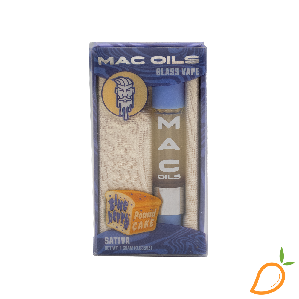 Photograph of product: 1g Blueberry Pound Cake Vape Mac Oils