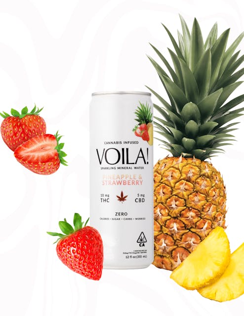 Photograph of product: Pineapple Strawberry 2:1 Sparkling Mineral Water - 10mg - 