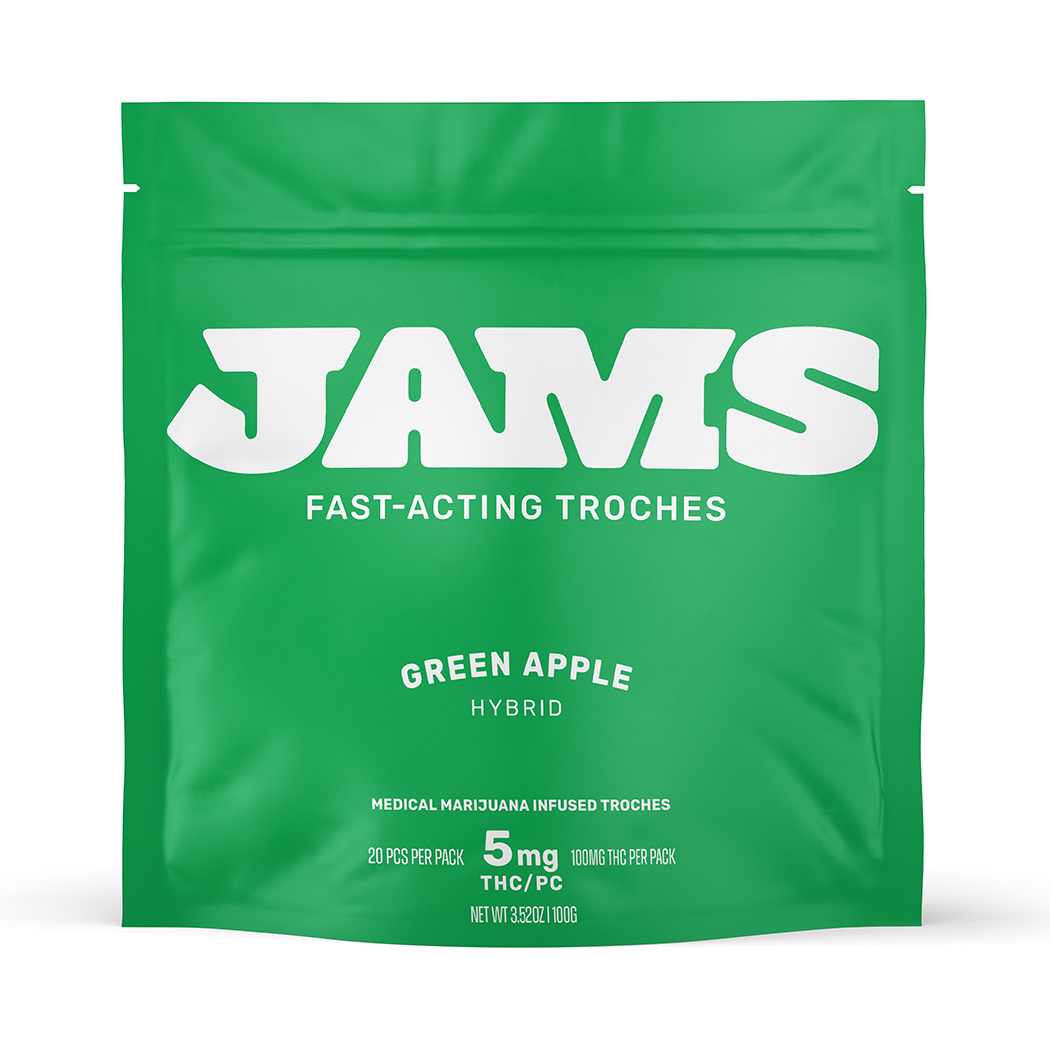Photograph of product: Fast-Acting Green Apple Troches 100mg (20-Pack | 5mg Each)