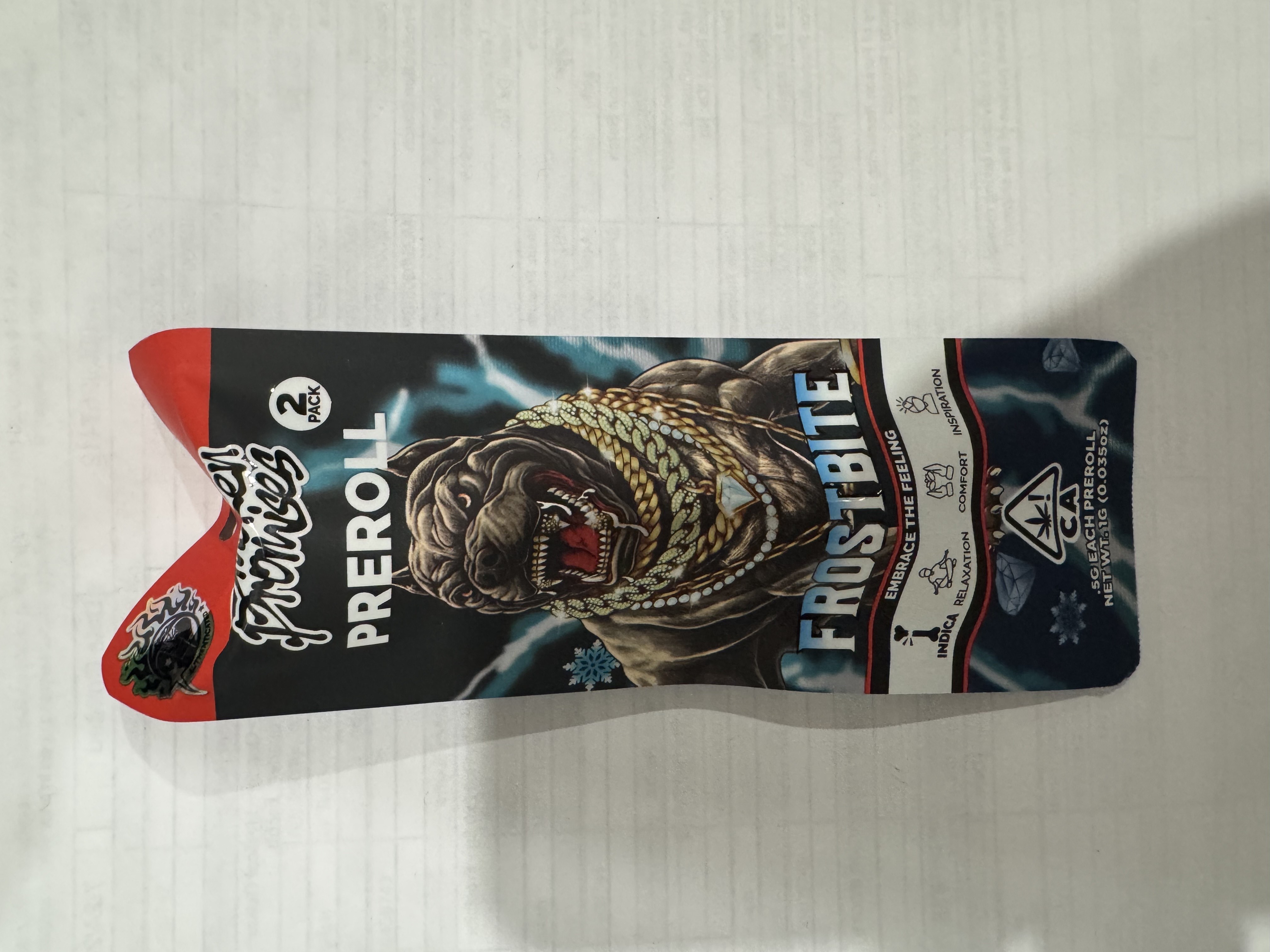 Photograph of product: FROSTBITE 1G 2 PACK PREROLL - 1 G