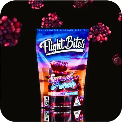 Photograph of product: Flight Bites - 100mg Rosin Gummies - Sunset Punch