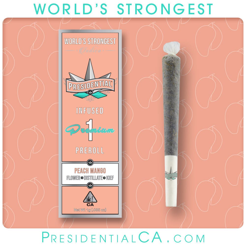 Photograph of product: PEACH MANGO 1G INFUSED MOONROCK PREROLL