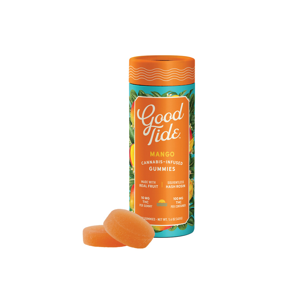 Photograph of product: GOOD TIDE - MANGO SOLVENTLESS HASH ROSIN GUMMIES | MELLOW 40G