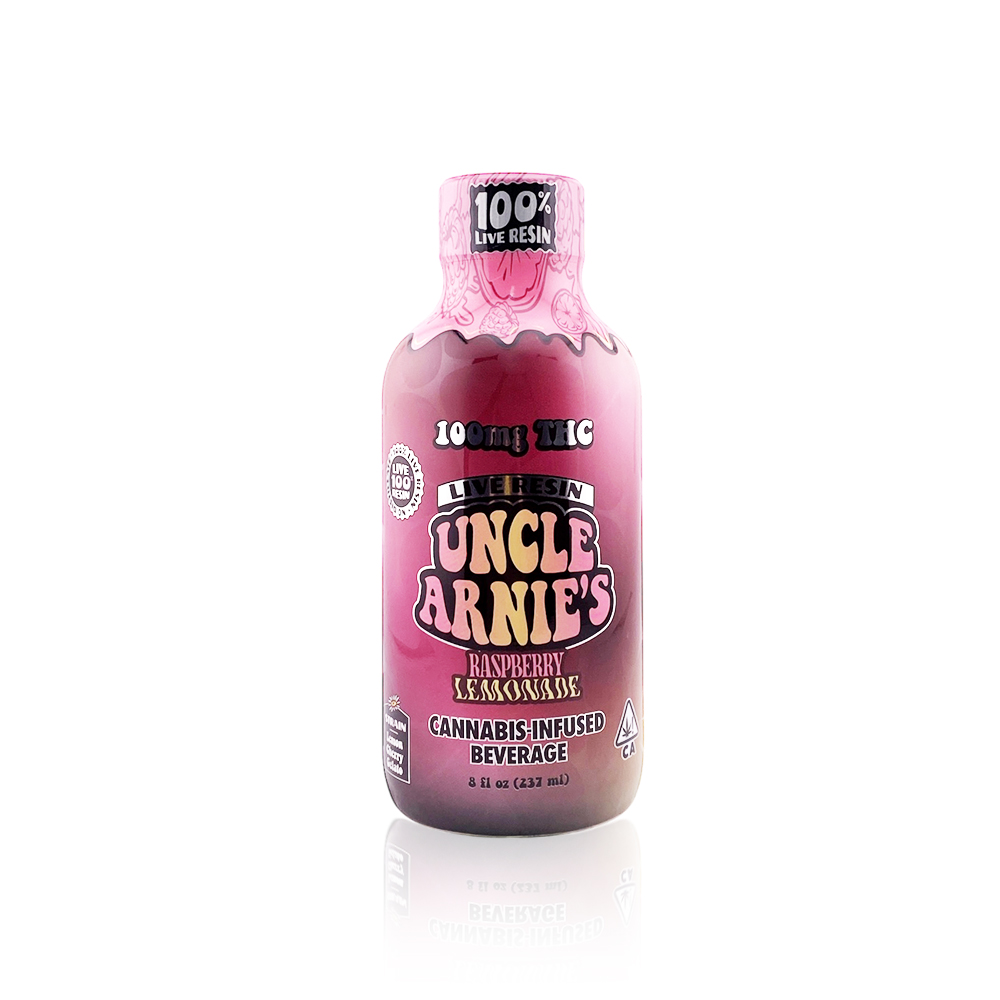 Photograph of product: Uncle Arnie's Live Resin 100mg Raspberry Lemonade