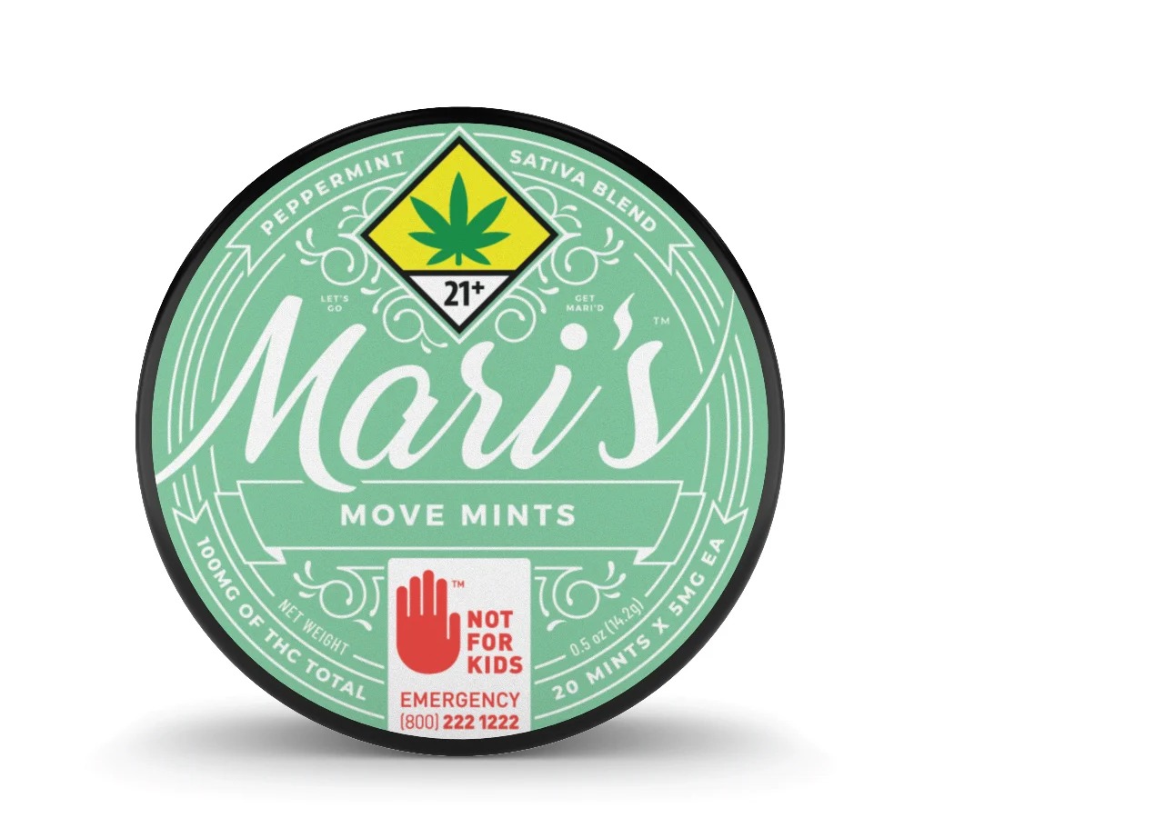 Photograph of product: NWC Mari's Mints Oui'd MOVE 20pk|TH-oui:100| .5oz