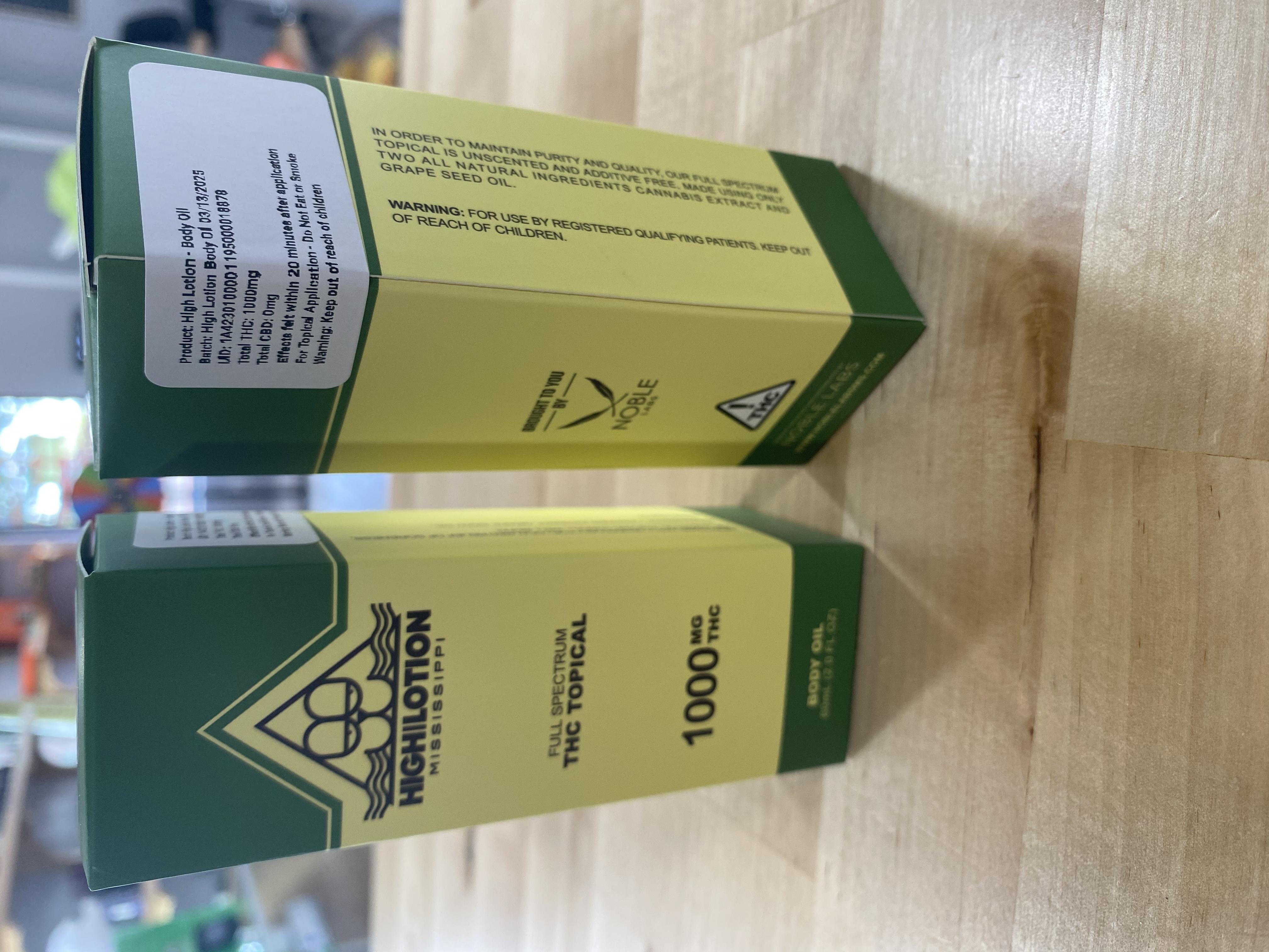Photograph of product: High Lotion Full Spectrum Body Oil
