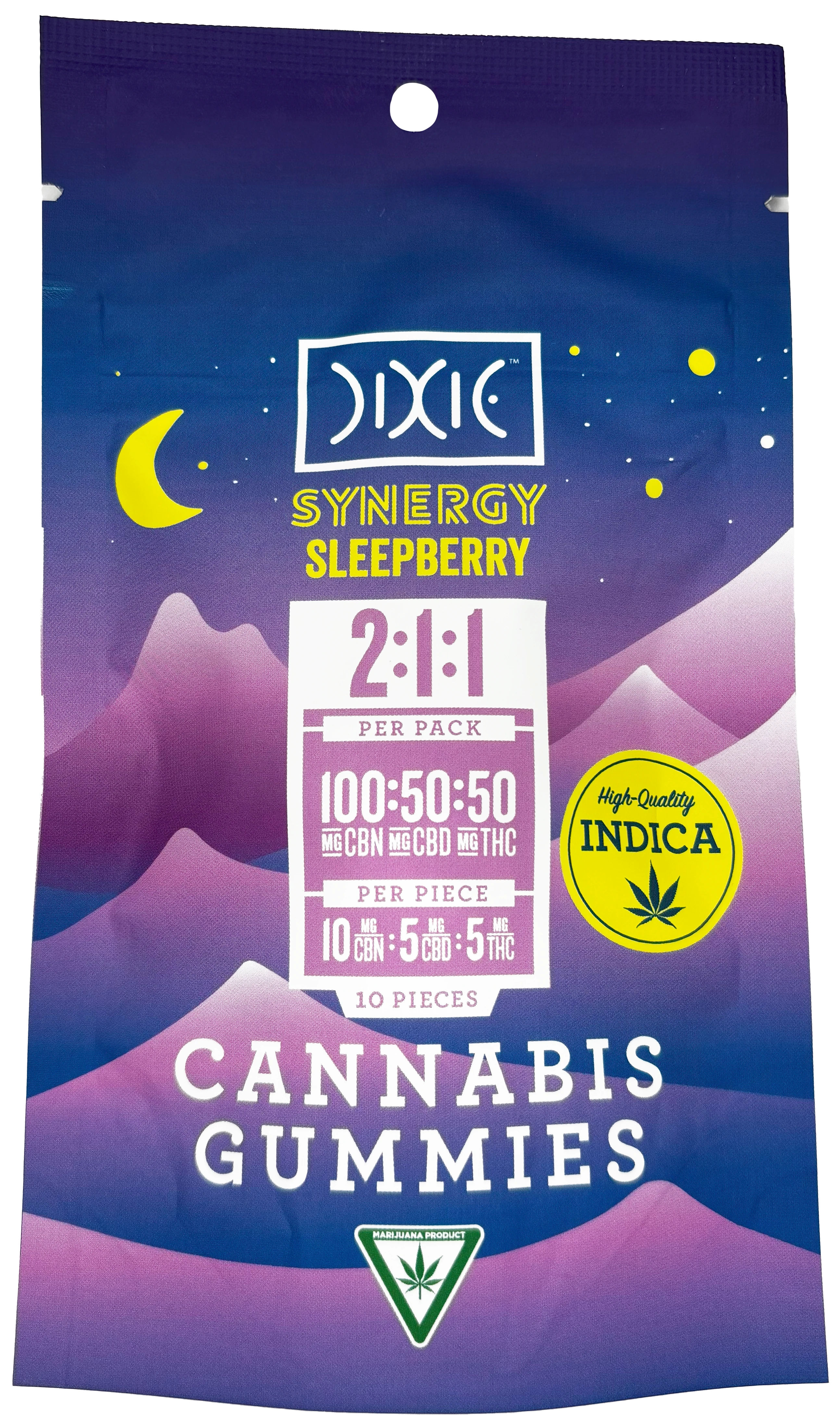 Photograph of product: Dixie | Synergy Sleepberry | Gummy Edible | 50mg TH-oui/100mg CBN/50mg CBD