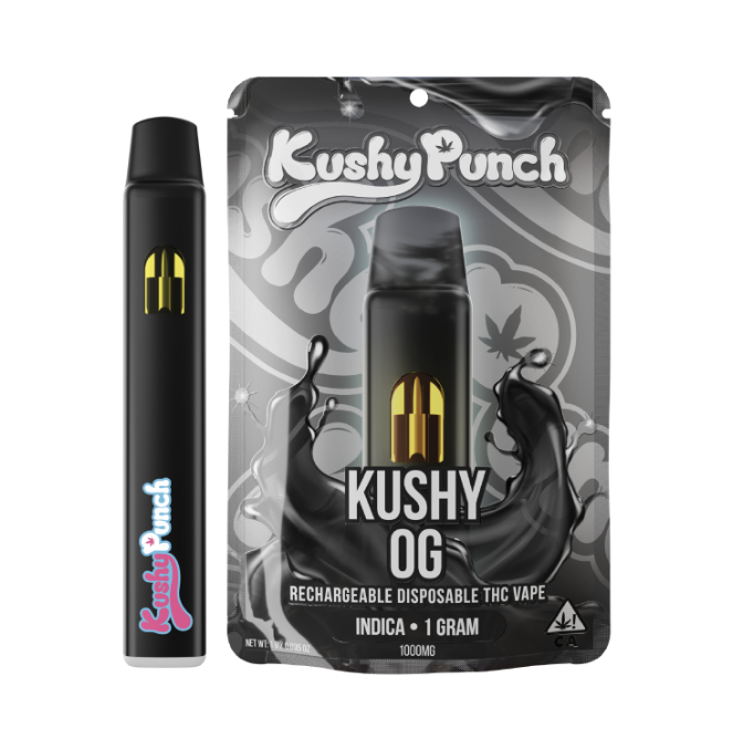 Photograph of product: KUSHY PUNCH KUSHY OG RECHARGEABLE DISPOSABLE 1G