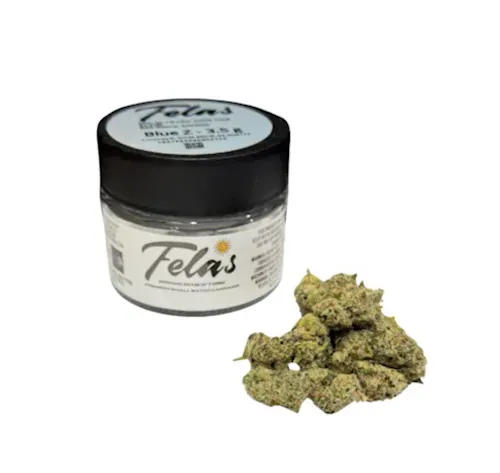 Photograph of product: Fela's | Flower Jar 3.5 | Blue Z - 3.5g