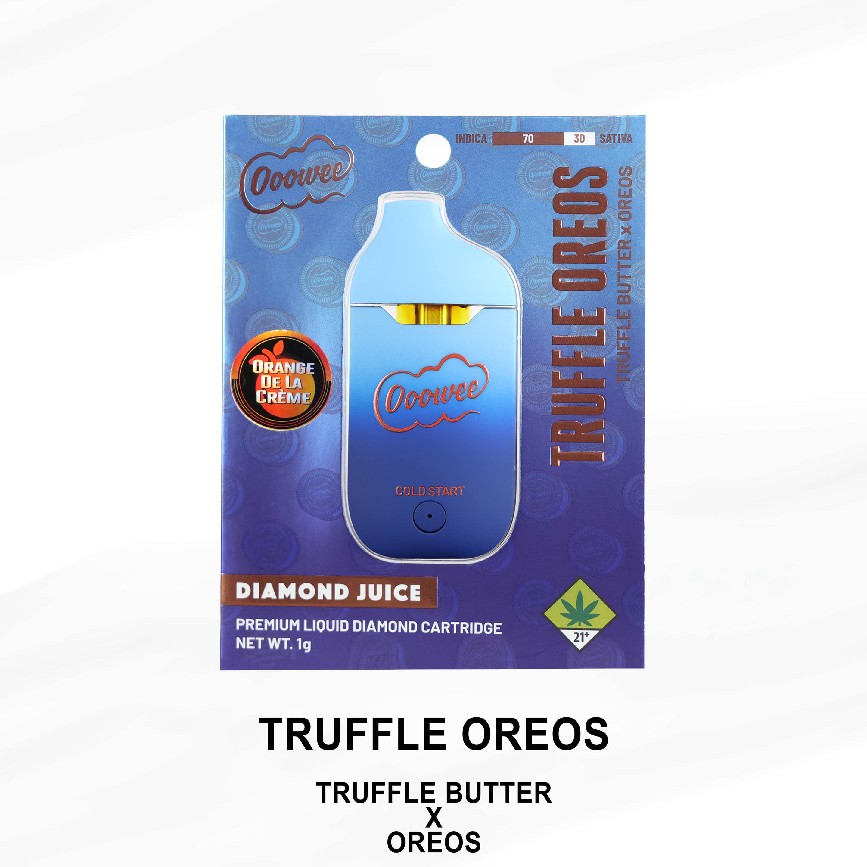Photograph of Product: Truffle Oreo (Orange De La Creme) Liquid Diamond Disposable | 1g