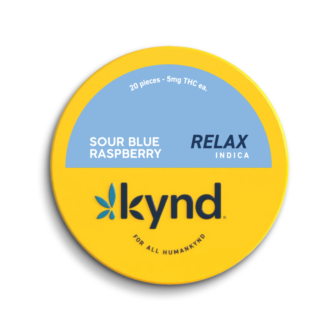Photograph of product: Kynd | Relax | Sour Blue Raspberry Oui'd Gummies