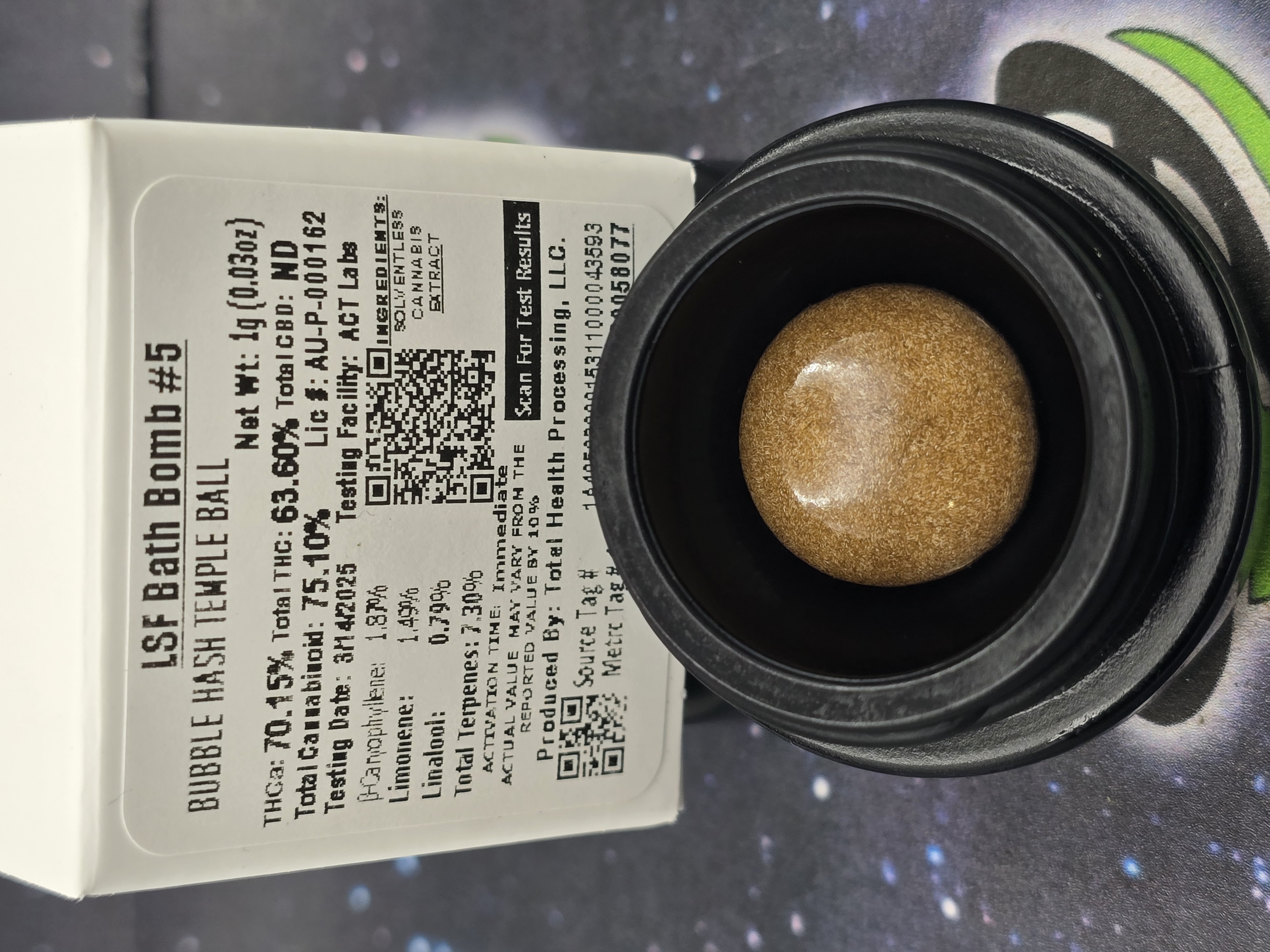 Photograph of product: LSF | Bath Bomb #5 Solventless Temple Ball