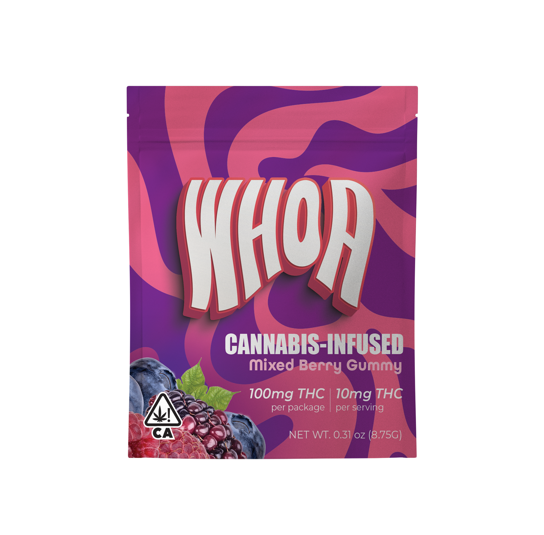 Photograph of product: Whoa | Mixed Berry Gummy - Bite | 100mg