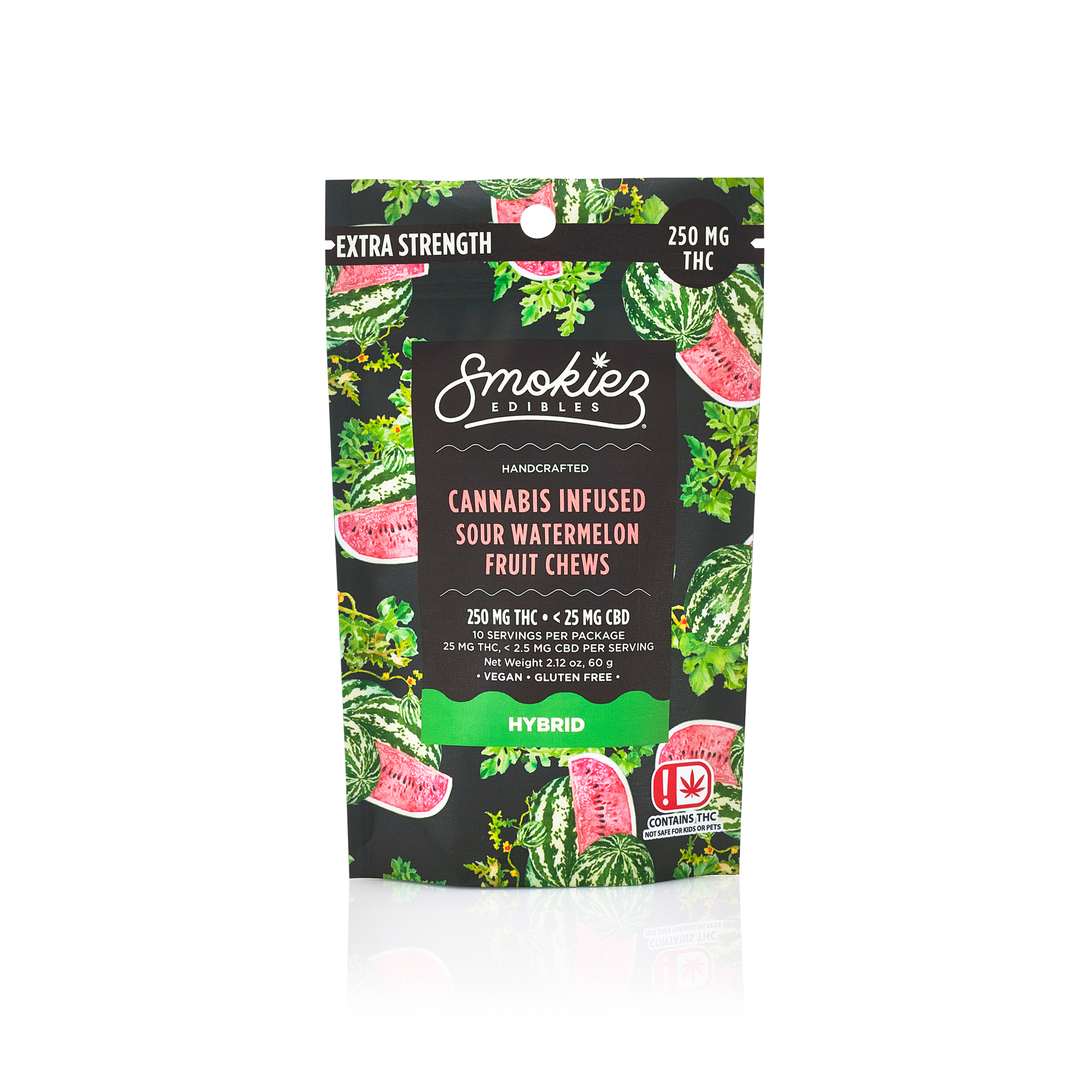 Photograph of product: Smokiez-250mg Gummy-HYBRID-SOUR Watermelon