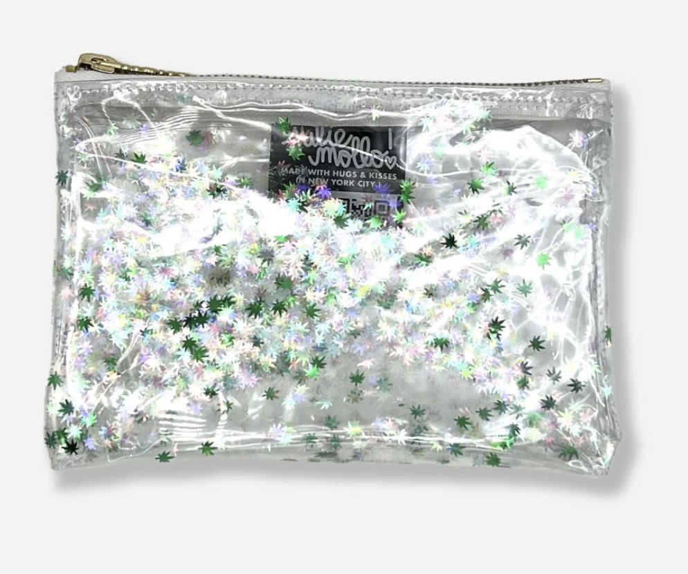 Photograph of product: KushKards - White Oui'd Confetti Midi Clutch