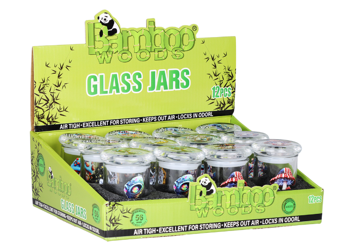 Photograph of product: Bamboo Woods Trippedelic Glass Jar | 3" | Assorted Designs