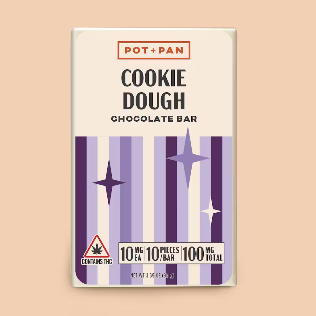 Photograph of Product: Pot+Pan - Cookie Dough - 1:1 Chocolate Bar - 100mgTHC/100mgCBD