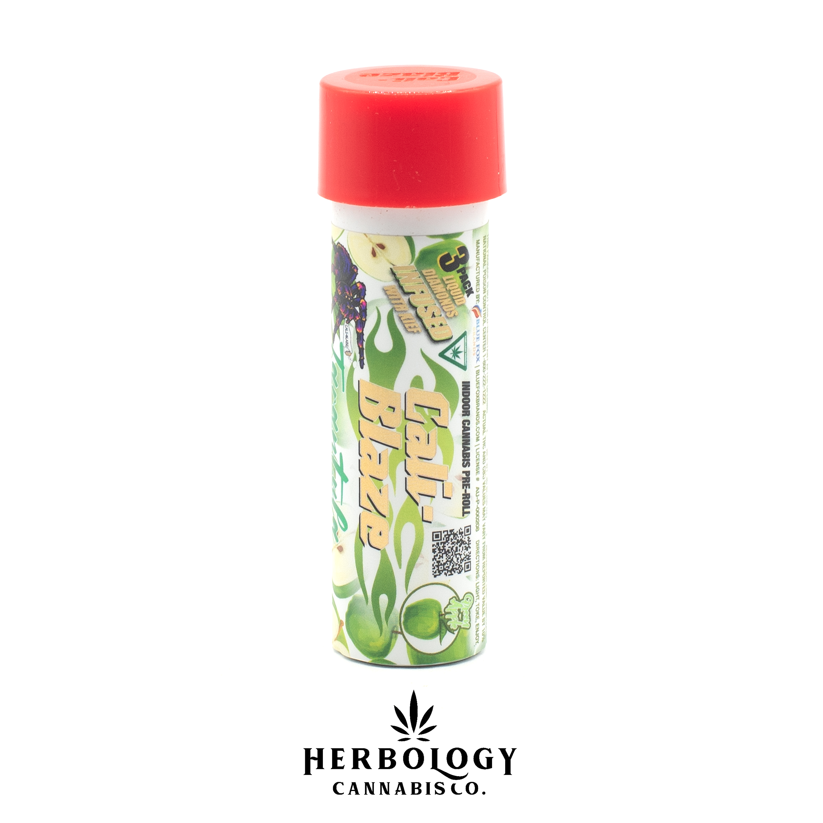 Photograph of product: Cali-Blaze | Infused Pre-Roll 3 Pack | Tarantula | Grape | 1g x 3