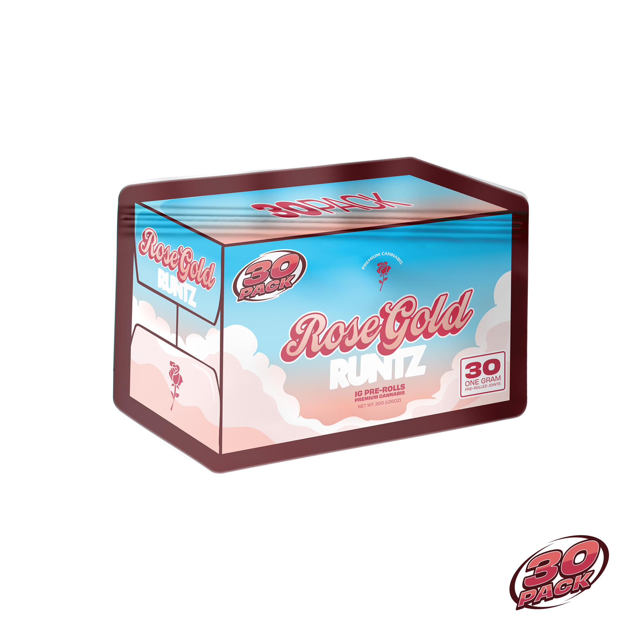 Photograph of product: 30 Pack | 1g Preroll 30pk | Rose Gold Runtz