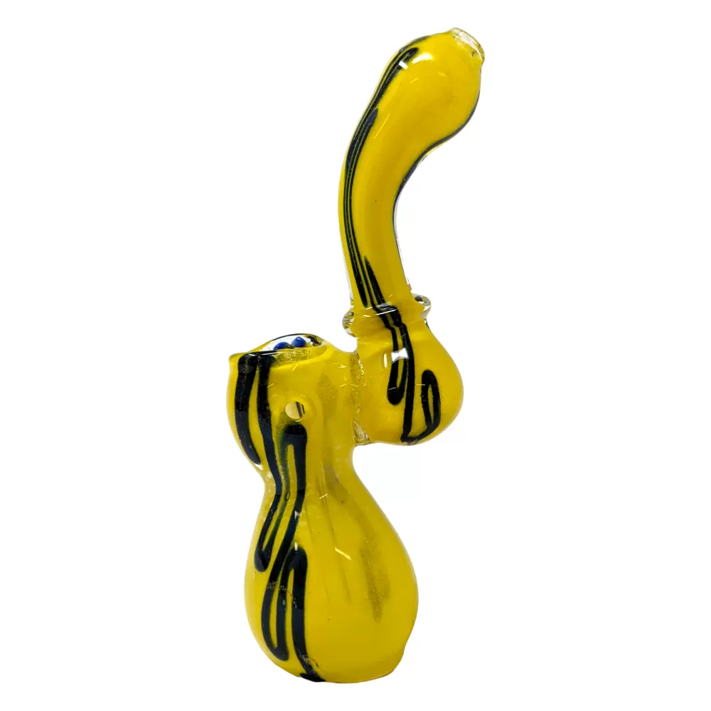 Photograph of product: 6" Bubbler Hand Pipe | Yellow + Black