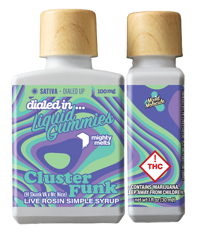 Photograph of product: Dialed In...Gummies (S) Cluster Funk Batch #426 Liquid Live Rosin Gummies 100mg