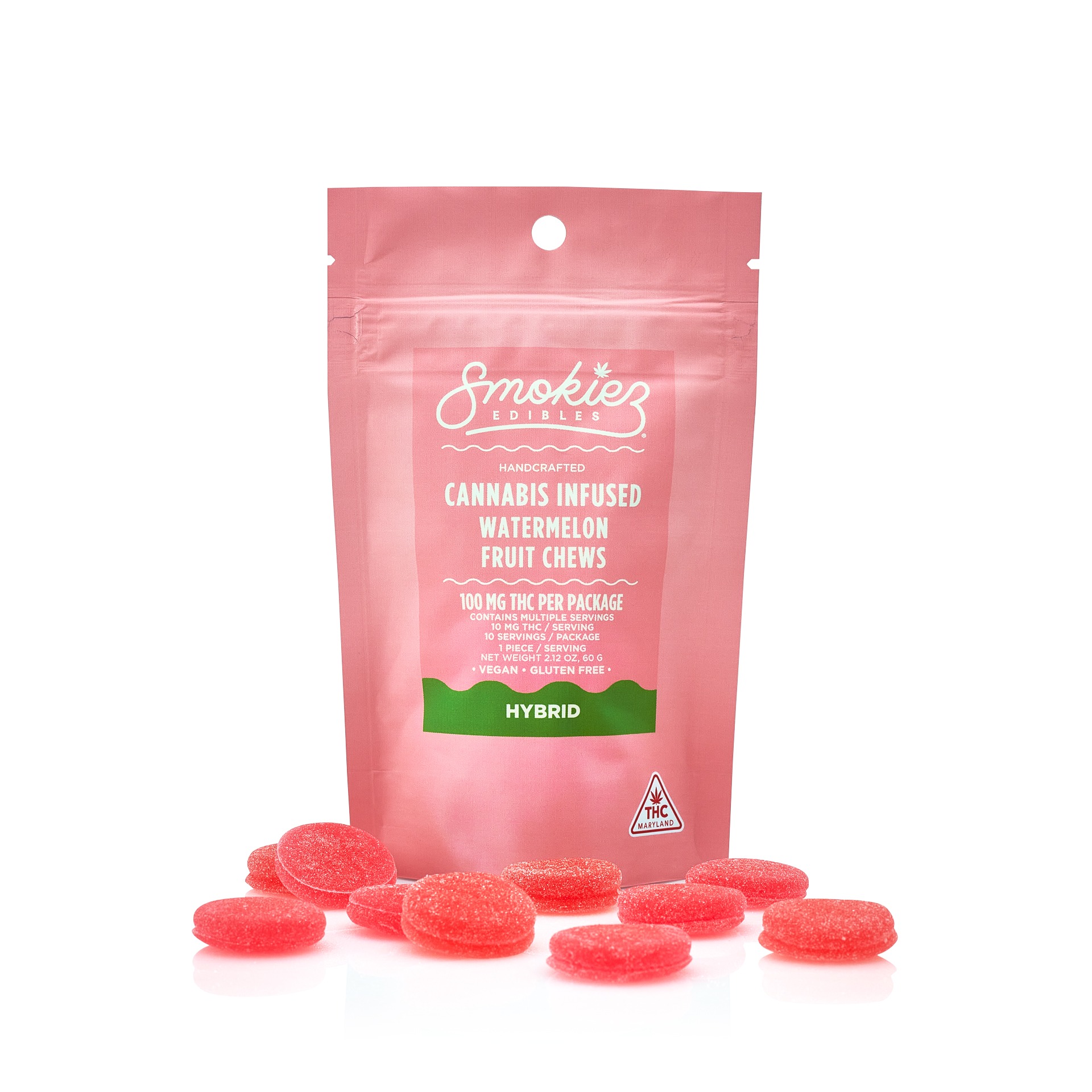 Photograph of product: Smokiez Chews 10mg Watermelon Hybrid