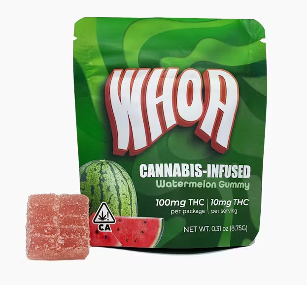 Photograph of product: WHOA Watermelon Hybrid Gummy 100mg