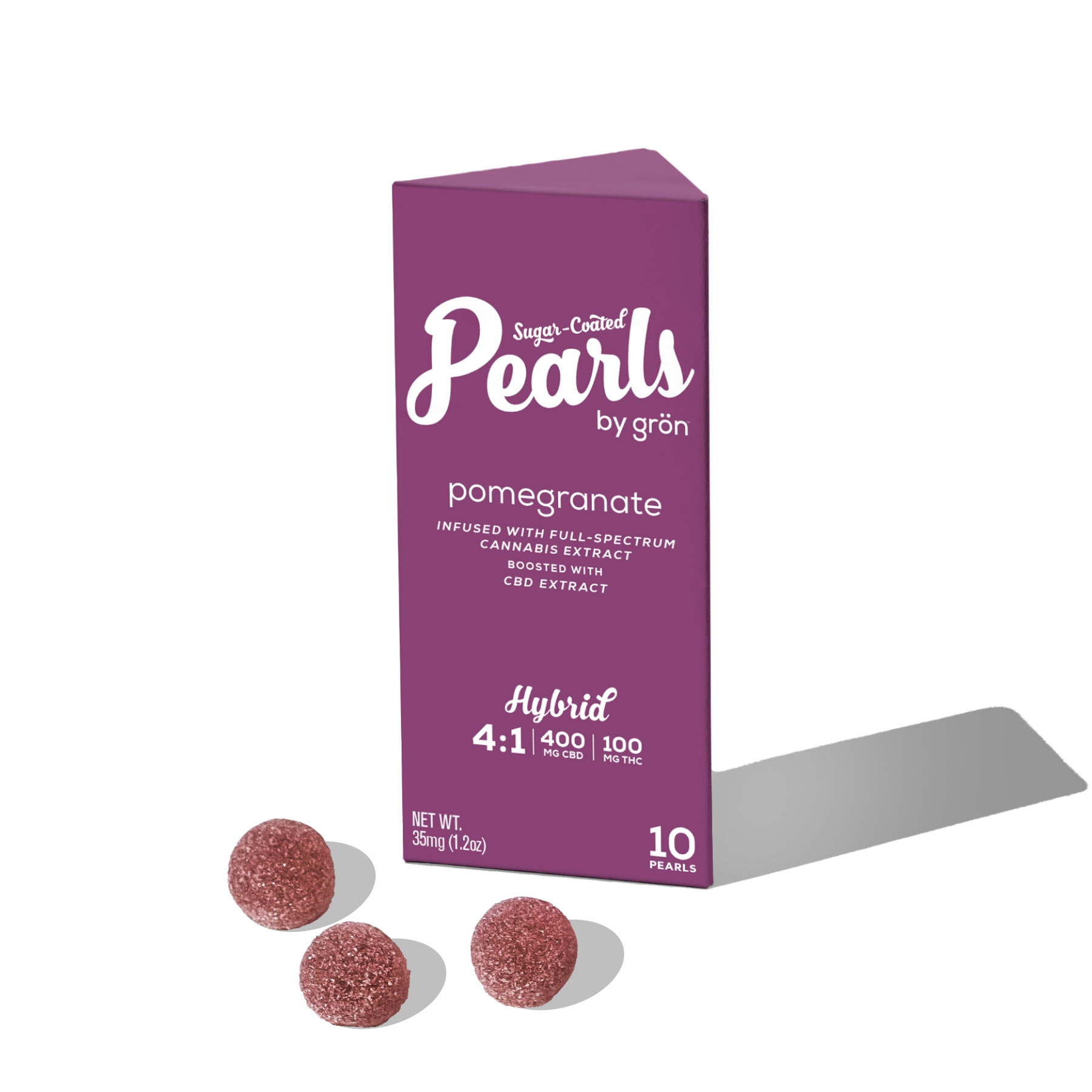 Photograph of product: Gummies | Pearls | Pomegranate (4:1 CBD:TH-oui) | 10 pk