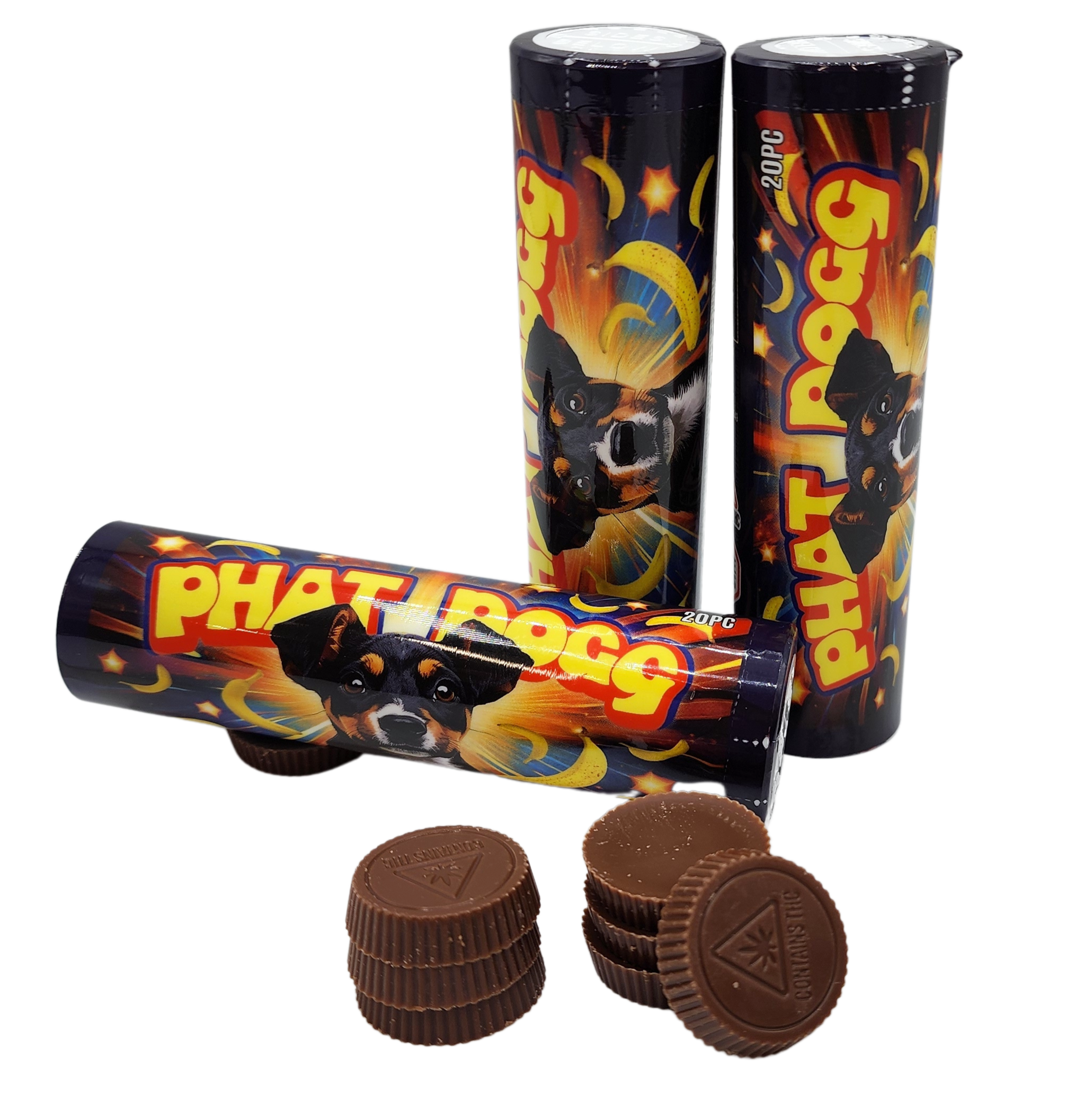 Photograph of product: Banana Milk Chocolate Coins | Phat Dogg |