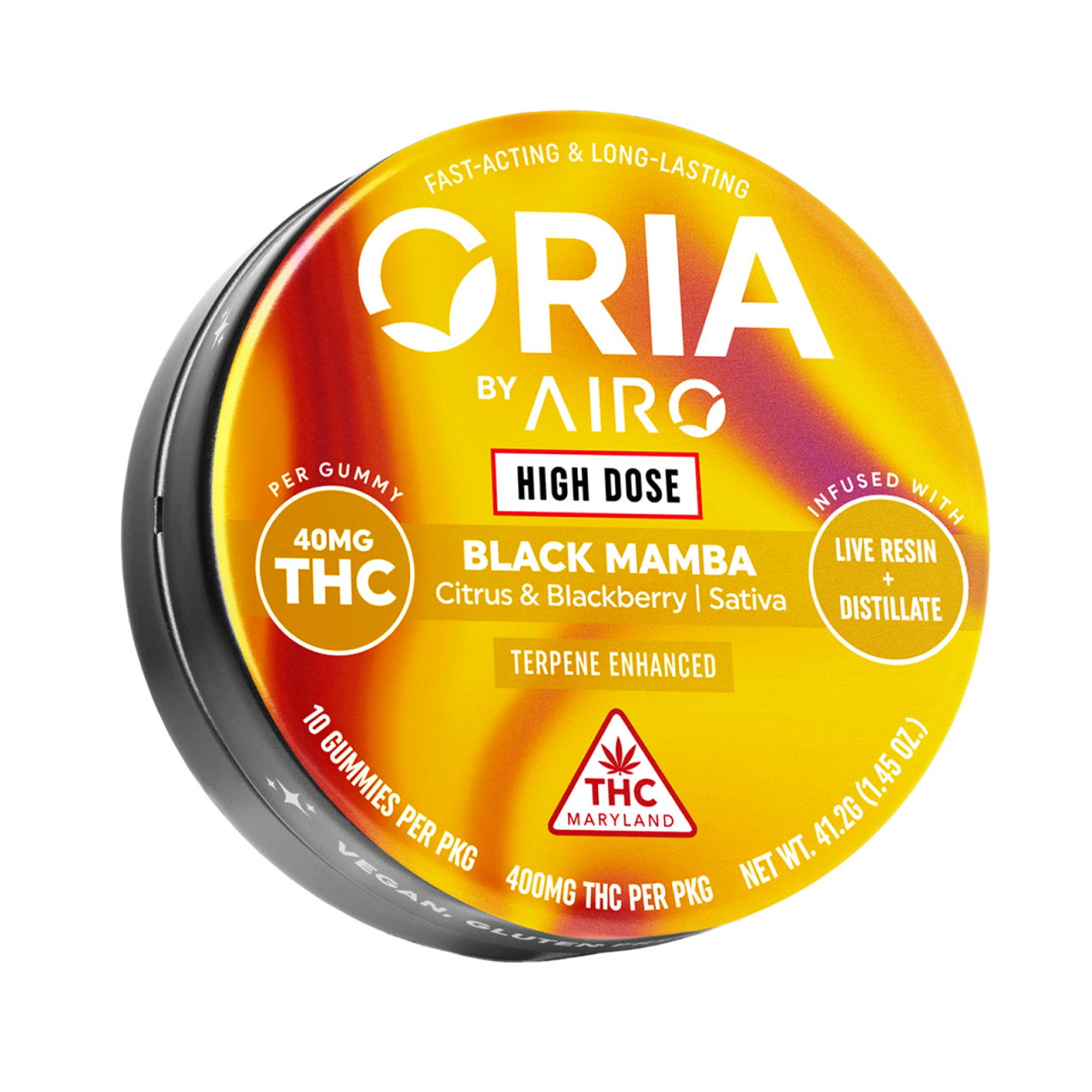 Photograph of product: Oria Gummies Sourberry Squeeze 10mg